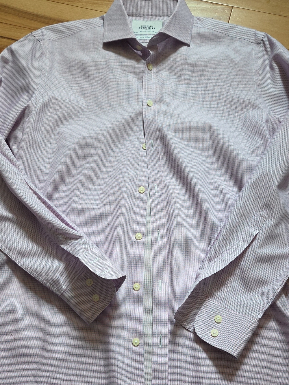 Charles Tyrwhitt Check Dress Shirt - Men's 16 Neck No Iron Extra Slim Fit